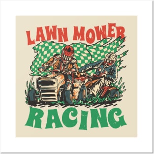 Lawn mower racing Posters and Art